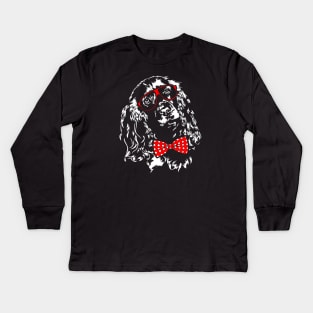 Funny cute Cocker Spaniel portrait dog lover Kids Long Sleeve T-Shirt